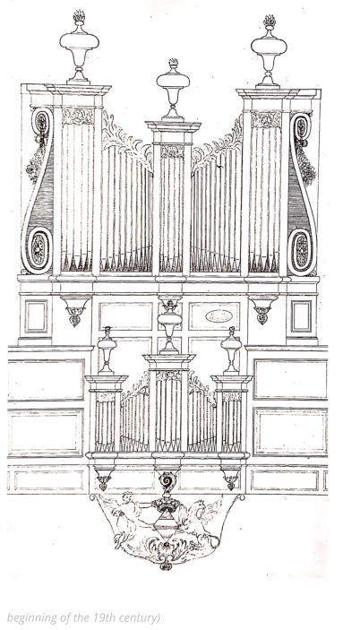 The organ of the Collégiale Saint Martin (demolished at the beginning of the 19th century)